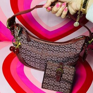 Mini coach soho suede hobo & matching wallet